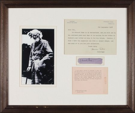 Lot #629 George Bernard Shaw Signature - Image 1