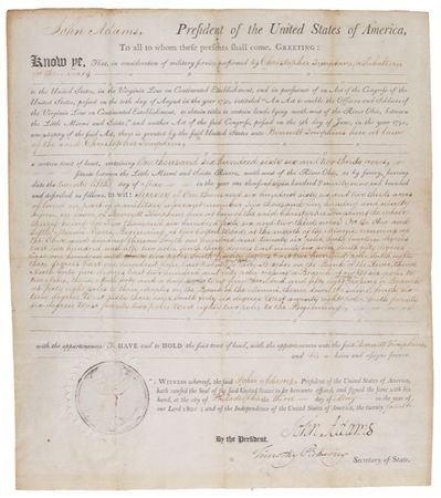 Lot #4 John Adams: AMERICAN DREAM: ADAMS grants a