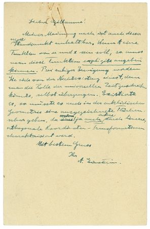Lot #203 Albert Einstein defends his Theory of Relativity against a longtime bitter rival and critic: ?Careful contemplation will convince you of the non-existence of a t to which the role of universal time could be ascribed? - Image 1