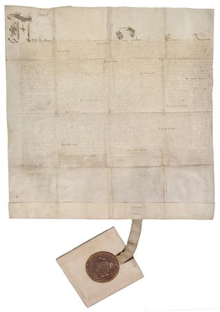 Lot #244 James I and Queen Anne: THE THRONE AGE: JAMES I and QUEEN ANNE sign together - Image 1