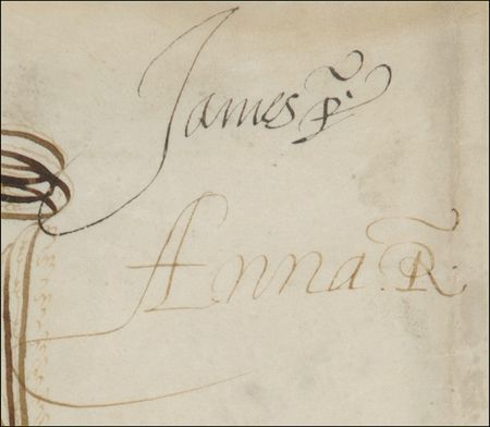 Lot #244 James I and Queen Anne: THE THRONE AGE: JAMES I and QUEEN ANNE sign together - Image 2