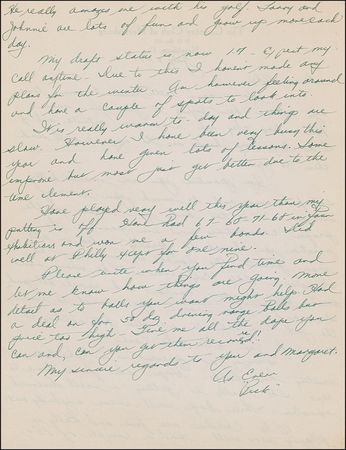 Lot #1484 Henry Picard Handwritten Letter Signed - Image 1