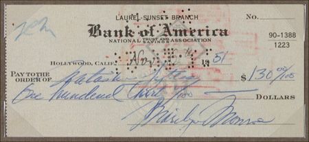 Lot #1138 Marilyn Monroe Check - Image 2