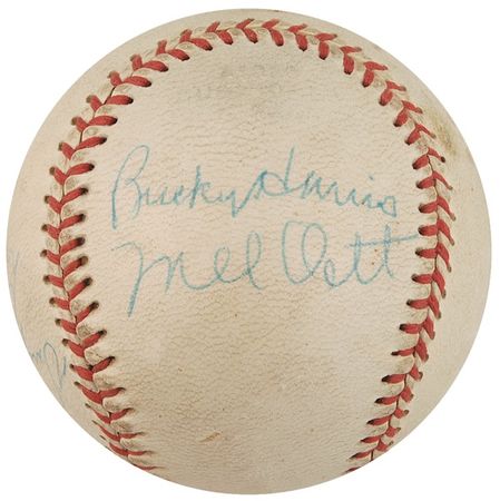 Lot #1475 Mel Ott and the Detroit Tigers Baseball - Image 1