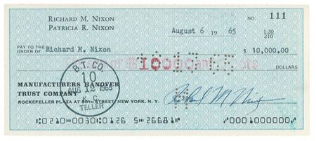 Lot #93 Richard Nixon Check - Image 1