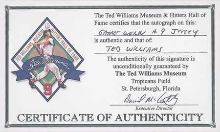 Lot #1549 Ted Williams: IMMORTAL #9: Game-used and signed TED WILLIAMS Red Sox road jersey, direct from his museum - Image 4