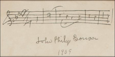 Lot #859 John Philip Sousa Signed Musical Quote - Image 2