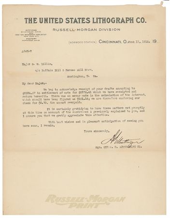 Lot #172 William F. ?Buffalo Bill? Cody and Gordon W. ?Pawnee Bill? Lillie: True to friend and financier - Image 2