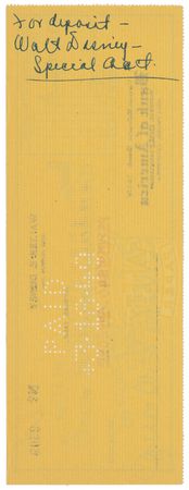 Lot #669 Walt Disney Check - Image 1