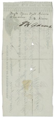 Lot #3 John Quincy Adams Endorsement