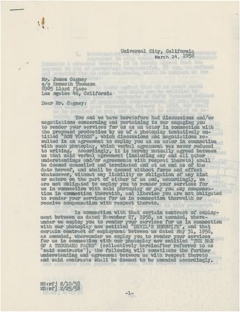 Lot #958 James Cagney Signed Document - Image 2