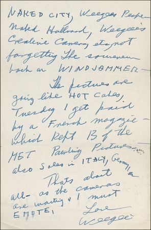 Lot #645 Weegee: “The cameras are waiting & I must emote” - Image 2