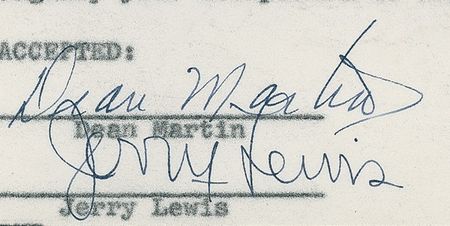 Lot #1123 Dean Martin and Jerry Lewis Signed Document - Image 2