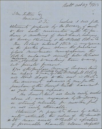 Lot #397 Isaac R. Trimble: Investment opportunities in timberland a decade before the Civil War - Image 1