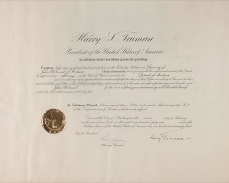 Lot #134 Harry S. Truman Signed Document - Image 1