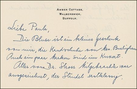 Lot #210 Anna Freud Handwritten Letter Signed - Image 1