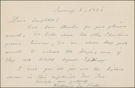 Lot #546 Katherine Lee Bates Signed Quote and Typed Letter Signed - Image 1