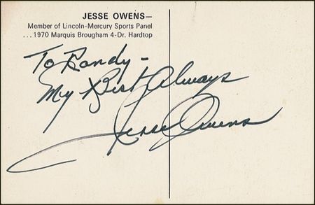 Lot #1476 Jesse Owens Signed Photograph - Image 1