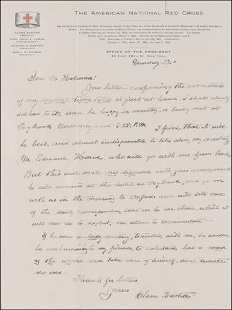 Lot #148 Clara Barton: On her private secretary: “A man of the world can take care of himself and trouble no one” - Image 2