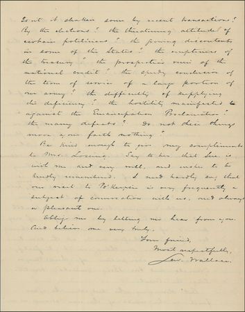 Lot #401 Lew Wallace: “THE CRISIS OF THE GREAT STRUGGLE IS NOW UPON US”:  LEW WALLACE writes on the investigation of General Buell and “the hostility manifested against the Emancipation Proclamation” - Image 4