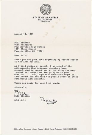 Lot #29 Bill Clinton Typed Letter Signed