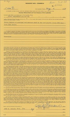 Lot #1437 Rocky Marciano Signed Document - Image 1