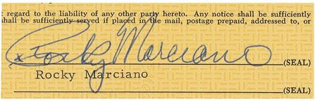 Lot #1437 Rocky Marciano Signed Document - Image 2
