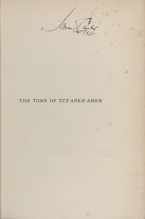 Lot #167 Howard Carter: ?WONDERFUL THINGS?: Archaeologist HOWARD CARTER signs his account of the excavation of the tomb of TUTANKHAMUN - Image 1