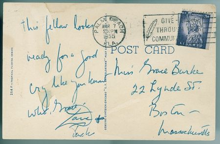 Lot #71 John F. Kennedy: ?READY FOR A GOOD CRY?: Young Senator JFK sends a startling racist postcard featuring ?A Darky?s Prayer? - Image 1