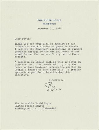 Lot #25 Bill Clinton: “Committed to giving the
