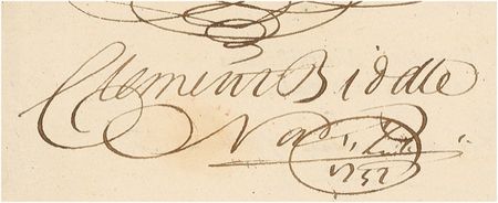 Lot #343 Clement Biddle Signed Document - Image 2