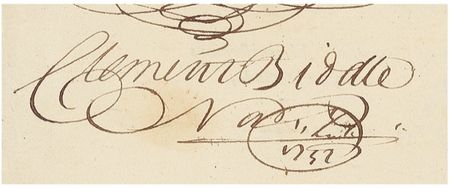 Lot #343 Clement Biddle Signed Document - Image 3