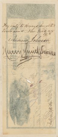 Lot #88 Andrew Johnson Endorsement - Image 1