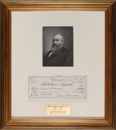 Lot #68 Benjamin Harrison Check - Image 1