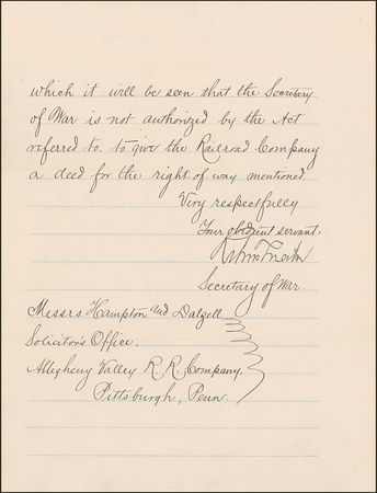 Lot #288 Robert Todd Lincoln Signed Letter - Image 2
