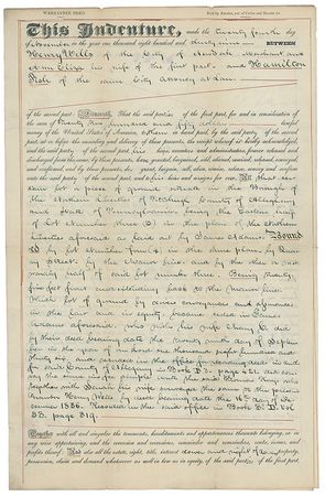 Lot #335 Henry Wells Signed Document - Image 1