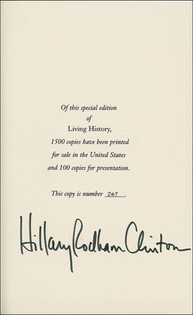 Lot #31 Hillary Clinton Book