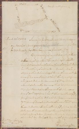Lot #173 George Washington: MEASURE OF FREEDOM: Twice-signed handwritten survey by eighteen-year-old GEORGE WASHINGTON - Image 3