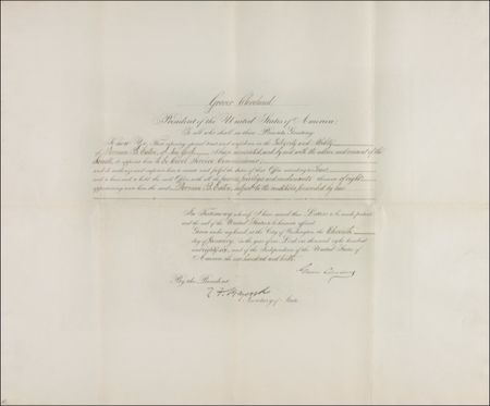 Lot #24 Grover Cleveland Signed Document