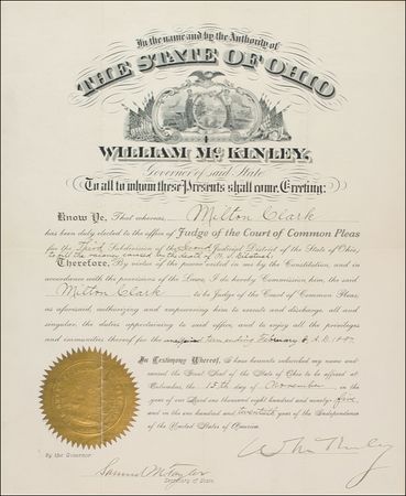 Lot #105 William McKinley Signed Document - Image 1