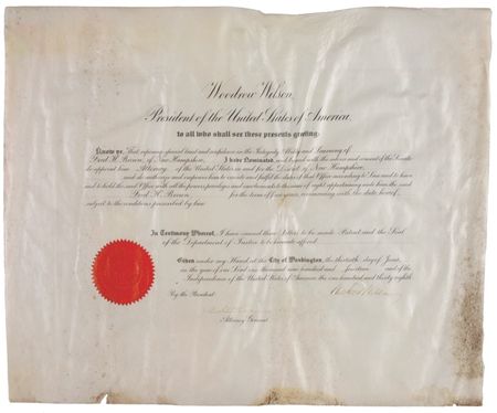 Lot #176 Woodrow Wilson Signed Document - Image 1