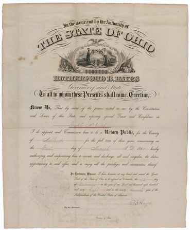 Lot #73 Rutherford B. Hayes Signed Document - Image 1