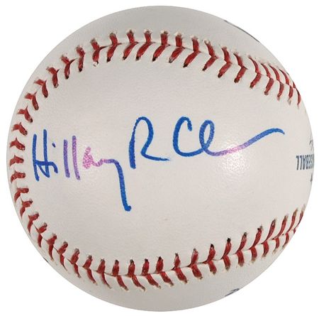 Lot #28 Bill and Hillary Clinton Baseball - Image 2