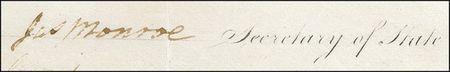 Lot #101 James Madison and James Monroe: Signing a ship?s papers months before the outbreak of the War of 1812 - Image 3