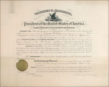 Lot #65 Warren G. Harding Signed Document - Image 1