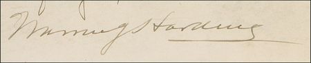 Lot #65 Warren G. Harding Signed Document - Image 2