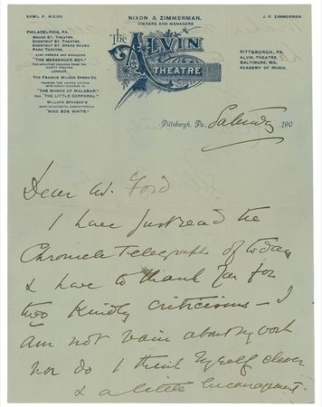 Lot #959 Lillie Langtry Handwritten Letter Signed - Image 1