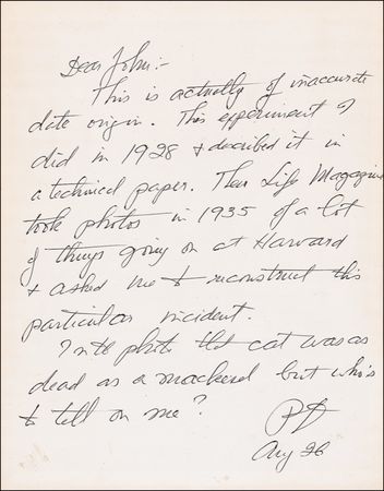 Lot #251 Philip Drinker: ?THE CAT WAS AS DEAD AS A MACKEREL?: The inventor of the iron lung reveals the truth behind a famous photo - Image 2