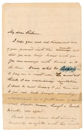 Lot #500 Washington Irving: “Almost as enthusiastic about you as she used to be about Fanny Kemble” - Image 1