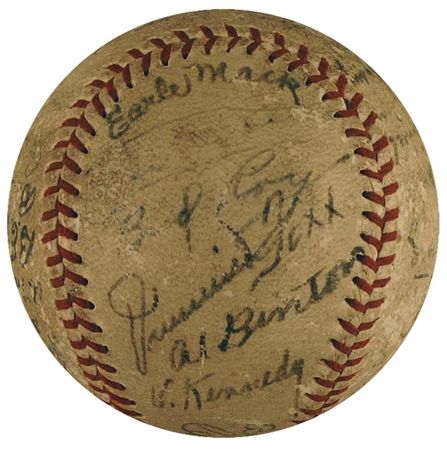 Lot #1315 Connie Mack and Jimmie Foxx Baseball - Image 2